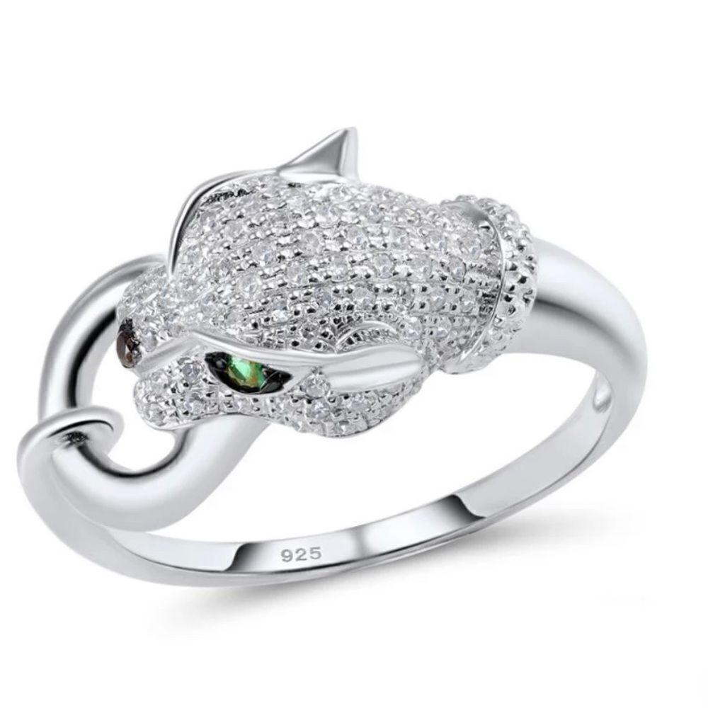 Panthers sterling silver ring 